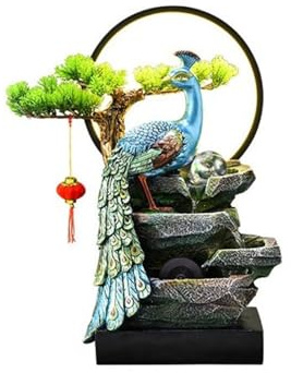 indoor water feature Peacock Flowing Water Ornaments Living Room Office Desktop Fountain Ornaments Circulating Water Features Indoor Decoration water features for the garden