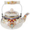Abaodam Retro Enamel Kettle Vintage Printed Household Water Kettle Thicken Enameled Teapot for Tea Portable Lightweight Design for Daily Use