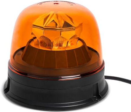 Qiping LED stroboscopica lampeggiante di emergenza, 12V/24V 7 Modalità lampeggiante arancione Cavo di 30cm E-Mark E9 impermeabile IP67 Lampeggianti per rattore Camion Auto