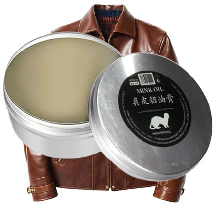 Leather - per pelle all'olio di visone, balsamo per scarpe e borse, formula naturale, facile da applicare, cura per abbigliamento, divani, interni auto, selle, calzature,