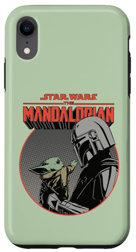 Carcasa para iPhone XR Star Wars The Mandalorian Mando and Grogu Retro Style