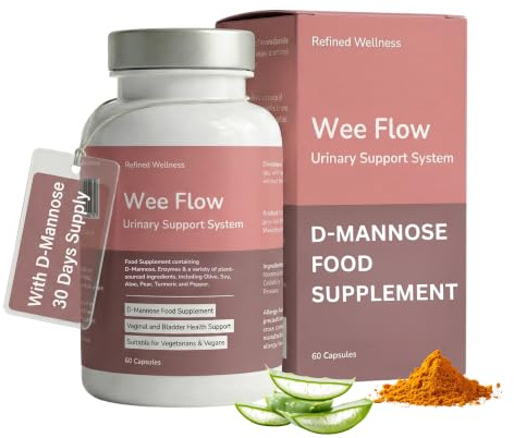 D-Mannose Complex Tablets | Urinary & Bladder Infection Support for Women – 60 Vegan Capsules – UK Made | with Aloe Vera, Turmeric, Olive Leaf & Digestive Enzymes