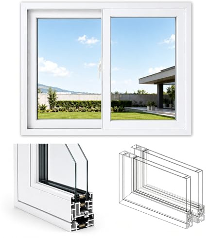Finestra Scorrevole Orizzontale Vasistas, Telaio in Alluminio, Vetro Satinato 5 mm, Con Zanzariera, Kit Completo per Bagno, Capanno, Casa(White,15 * 22in)