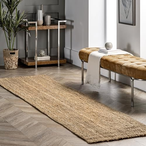 nuLOOM Ashli Läufer aus Jute, einfarbig, 60 x 200 cm, Natur