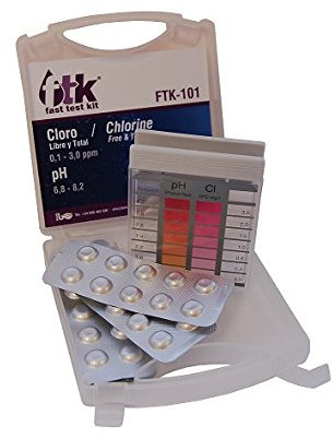Estuche analizador BEHQ Fast Test Kit Cloro Libre – Total - Combinado y pH para uso en piscinas, spas, aguas potables…