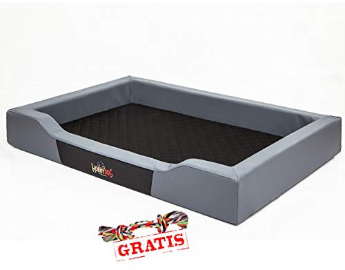 HobbyDog Deluxe DELGRA1 + Spieltau gratis Hundebett Ruheplatz Hundematratze Hundematte Schlafplatz (3 Verschiedene Größen) (XXL (120 x 80 cm))