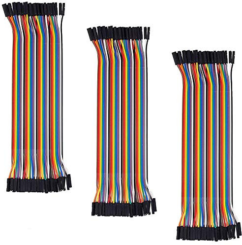 AZDelivery 3 x Jumper Wire Kabel 40 STK. je 20 cm F2F Female to Female kompatibel mit Arduino und Raspberry Pi Breadboard inklusive E-Book!