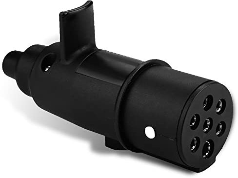 KIMISS Prise Femelle 7 Broches remorque, N Type Prise Attelage 7 Broches Femelle Noir Prise remorque 7 Broches pour Remorque Camion Caravane