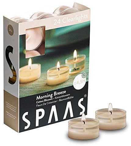 Spaas 24 Velas perfumadas en Taza Transparente, ± 4,5 Horas, Cera de parafina, Vaso de plástico, Rosa, D 38 mm x H 19 mm