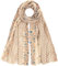 Faera Damen Schal Orient Ornamente Gold-Glitzer weich und leicht Einheitsgröße in verschiedenen Farben, SCHAL Farbe:Beige