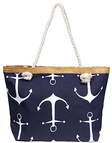Excellanc Damen-Handtasche Strandtasche Anker maritim 50 x 33 x 12 cm 3600146