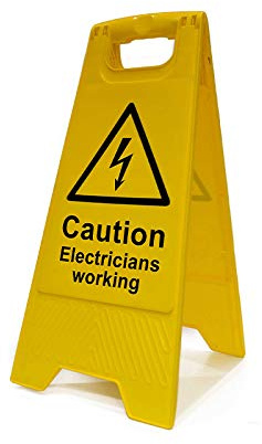 Caution Electricians Working Heavy Duty A-Board - Health & Safety Sign Notice