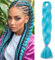 Silk-co Braids Extensions 60cm Kunsthaar zum Einflechten, 1 Stück Braids Haare, Crochet Hair Für Jumbo Braids Box Braid Twist Zopf Haarverlängerung Hellblau