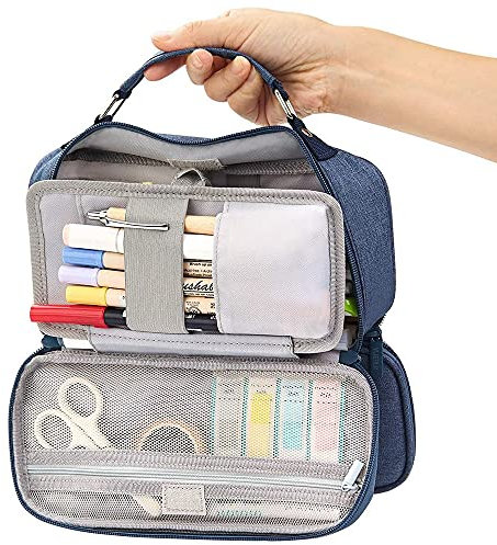 EULANT Federtasche Teenager Mädchen,Federmäppchen Groß mit 3 Fächer,Mäppchen Jungen Etui Schule Federpenal Pencil Case für Schule & Büro,Blau