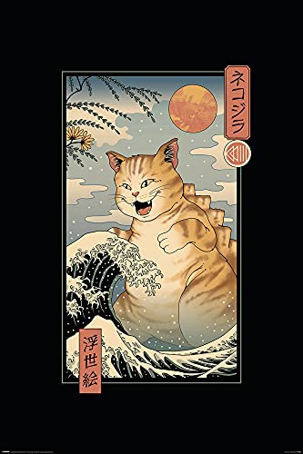 1art1 Illustrationen Poster Catzilla Ukiyoe, Vincent Trinidad Plakat | Bild 91x61 cm