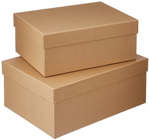 Rössler Papier 13491453620 - S.O.H.O. Boxline 2er Kartonage, rechteckig, Kraft