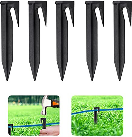 Erdnägel Mähroboter, 100 Stück Begrenzungskabel Erdnägel, Mähroboter Haken, Mähroboter Erdnägel, Kunststoff Heringe, Erdnägel für Mähroboter Begrenzungskabel, Kompatibel mit Gardena, Worx, Bosch