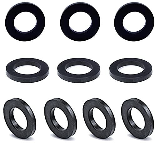 QISF 10 PCS Rubber Flat Washers, 24.5mm 3/4 Hose Washers Black Gasket Seals Ring, Round Spacer for Faucet Pipe Water