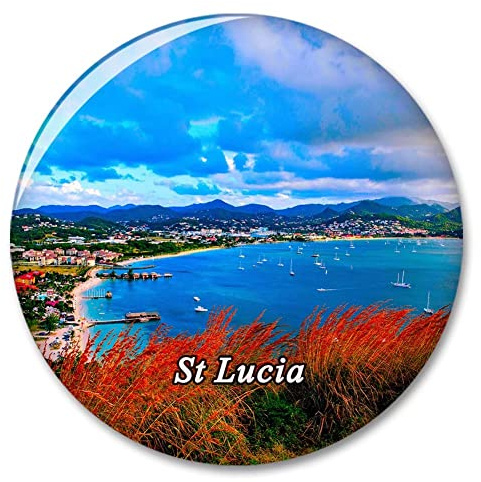 St Lucia Fridge Magnet Decorative Magnet Tourist City Travel Souvenir Collection Gift Strong Refrigerator Sticker