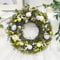 JIAJIAYI Easter Wreath,Egg Easter Door Decor Wreath with Flowers,Artificial Spring Easter Wreath with Mixed Flowers, Twigs and Pastel Eggs for Easter Holiday Home Wall Decorations