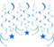 GAKA FAVOR 30 Stück Wirbel Deko Blau Stern Spiralen Girlande Folien Deckenhänger Stern DoppelSpiral Deko für Geburtstag, Hochzeit, Silvester oder Karneval Partydeko
