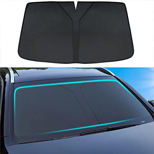 CYBHR Compatible con Volkswagen Golf Mk-5/Mk-6/Mk-7/Mk-8 2005-2021, parasol de parabrisas, parasol portátil negro para parabrisas de coche, accesorios para coche