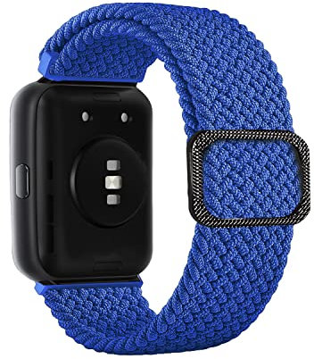 SeNool Armband Kompatibel mit Huawei Watch Fit 2, Geflochtenes Elastisches Nylon Ersatzarmband [Weiches, Atmungsaktives, Leichtes], Uhrenarmband für Huawei Watch Fit 2 - Blau