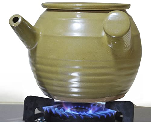 Kasserolle Ton Topf Keramik glasiert größere Glas hitzebeständig Feuer Herd sicher für Eintopf Suppe Kochen Tee (2qt)