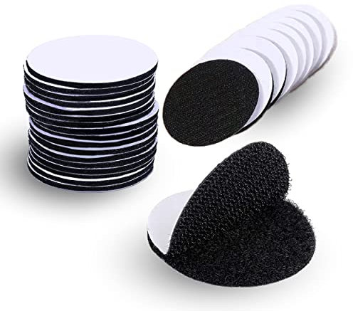 25 Stück Runde Klettband Selbstklebend Extra Stark, 50 mm Doppelseitig Klettpunkte Klettverschluss Selbstklebend, Schadensfrei und Befestigung Ohne Bohren, für Wände und Boden, Kunststoffe, Metalle