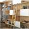 Sliding Barn Door Kit 3.3ft-20ft Sliding Ladder Library Full Set Hardware Rolling Track (No Ladder), Steel Round Tube Mobile Leiter Track for Home/Indoor/Loft, with Floor Roller Wheels