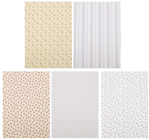 Kisangel Papier Peint Maison De Poupée Auto-Collant 5 Feuilles De Stickers Muraux Miniatures Décoration pour Maison Miniature Accessoires De Poupée pour Salon Et Chambre