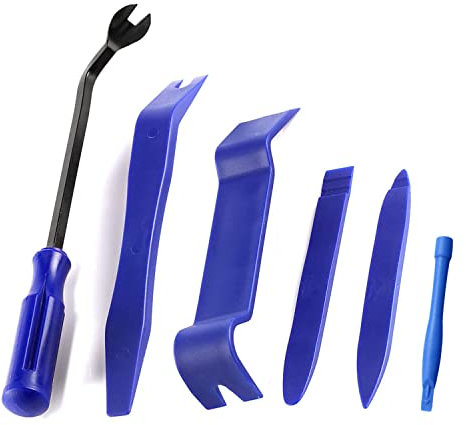 Kitbest 6 Pcs Tools Zierleistenkeile Auto Demontage Werkzeuge, Auto Zierleistenkeile Innenverkleidungsset Befestigungsniet Entferner, Kunststoff Hebelwerkzeug, Armaturenbrett Polsterungs Toolkit
