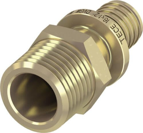 Tece 16/20/25/32 DVGW Messing Wandscheibe Winkel Kupplung T-Stuck (Übergangsnippel Standard Messing, 25x1 (Nr.765508))