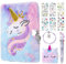 FRIUSATE Unicorn Secret Diary for Girls,Unicorn Lockable Diary Plush Unicorn Notebook Journal Fun Lockets Secret Diary Journal Kids Stationery Gifts Aged 6-13 (160 Pages)