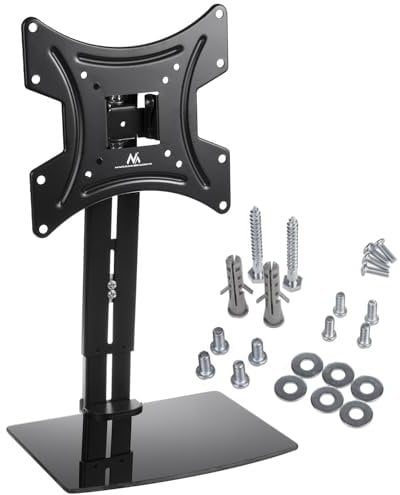 Maclean MC-451 TV Wandhalterung mit Regal TV-Halterung bis 20kg Max. Versa 200x200 15-42, Ablage bis 5kg, LCD LED QLED OLED Plasma Fernseher Halterung