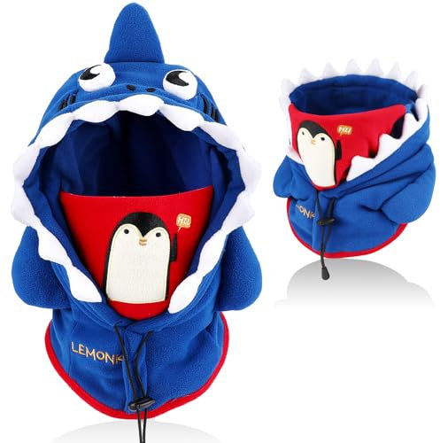 AYPOW Cagoule d'hiver Thermique pour Enfants 2-12 Ans, Multifonction Coupe-Vent Réglable Masque de Ski, Bonnet en Polaire Chaude, Casquette Cache-Cou Tour de Cou écharpe pour Garçons Filles Plein Air