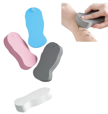 4 Pack Bath Sponge, Skin Exfoliating Shower Sponge, Double-Sided Ultra Soft Fiber Sponges Body Shower Scrubber Reusable Dead Skin Remover for Men Women Adults Kids Body Cleaning Supplies