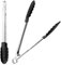 Lurch 533429 All-In-One Zange/Küchenzange mit Antihaft Enden aus Edelstahl und hitzebeständigem Nylon, 30,5cm 2er Set, Silber