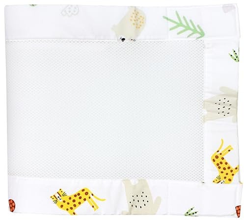 TupTam Gitterstäbe Schutz Netz Babybett Nestchen 3D Mesh 2 Pack, Farbe: Löwe und Bär, Größe: ca. 128 x 30 cm (für Babybett 140x70)