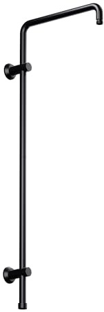 JOHO Edelstahl Duschstange, Steigrohr, Duschsystem Zubehör, Wandstange für Regendusche, Duschsäule 91cm, Schwarz