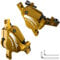DYISLAND XT-7 Kabelbetätigte, extra leistungsstarke Hybrid-Hydraulik-Scheibenbremsen Bremssättel für MTB/Mountainbike (Gold-Bremsen)