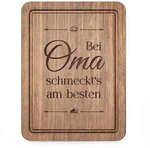 Weihnachtsgeschenke für Oma, Oma Geschenk - Walnuss-Schneidebrett, Frühstücksbrettchen Geschenkidee für Oma, Oma Geburtstagsgeschenk von Enkel 29 * 22 * 1.5 cm