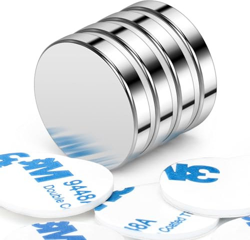 Wukong Neodym Magnete Selbstklebend Extra Stark 20x4mm | 4 Stück, Mini Runde Magnete Heavy Duty für Magnettafel Whiteboard Kühlschrank