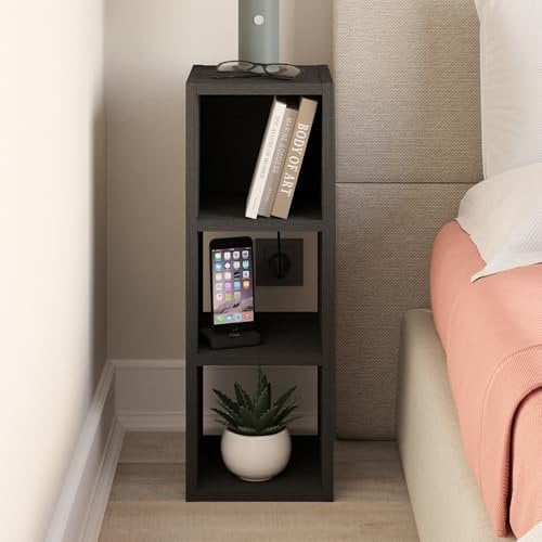 YOUR HOME RULEZ Multi-Purpose Furniture Unit - Bedside Table, Bathroom & Kitchen Storage, Shelves, Bookshelf, Coffee Table, Small TV Unit, Sideboard (Black Wood, Small)