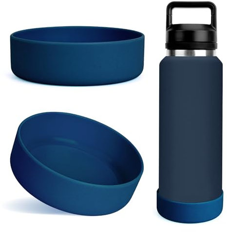 Housse de Protection antidérapante en Silicone pour Bouteille d'eau Yeti Rambler 36 oz (Bleu Marine, Lot de 2)