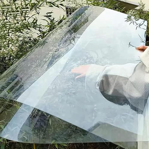 JIwqDY Policarbonato Placas Transparente, Tejados de Plastico Exterior 1mm Plancha Plastico Rigido Protección UV para Invernaderos, Techos, Cocheras(0.6x1m/1.97x3.28ft)