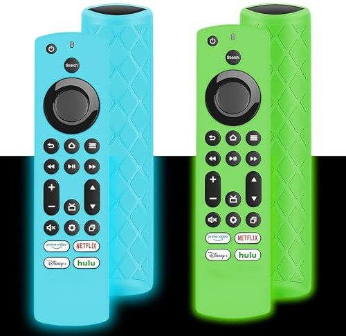 Hocklliy Remote Cover,2pcs Remote Cover Compatible with Fire Tv,Compatible with Firestick 4k Max (2nd Gen)/Toshiba/Insignia/Pioneer/Omni (Qled) Series Alexa Voice Remote Enhanced With Lanyard