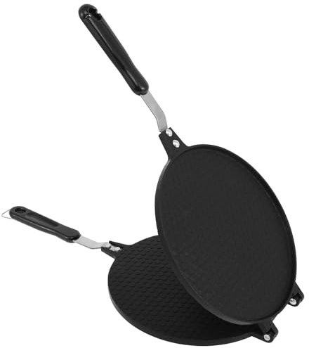 Waffle Cone Maker Non Stick Egg Roll Pan with Long Handle Aluminum Alloy Dia22cm Egg Roll Machine Crepe Maker Ice Cream Cones Maker for Gas Stove