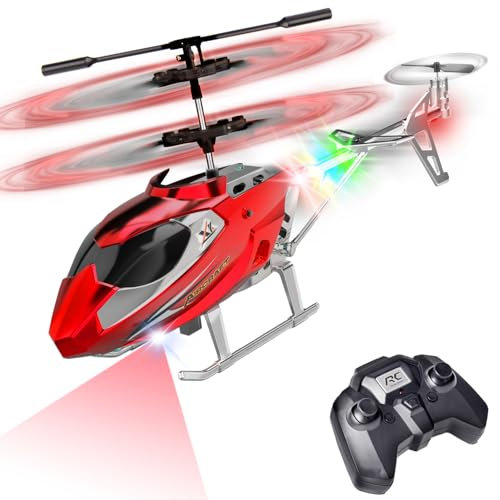 TERRAMUS Remote Control Helicopter for Kids,Altitude Hold RC Helicopters with Gyro LED Light,2.4GHz Radio Controlled Aircraft Indoor Toy with 3.5 Channel,High&Low Speed,Gift for Boys Beginner