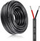 14 Gauge Electrical Wire, 2 Core 32.8ft/10m Conductor Wire, 2 * 2mm² Red Black Low Voltage LED Extension Cord, Tinned Copper Cable with Black Reel Package Hookup 12V Cable for LED Lighting Lamp